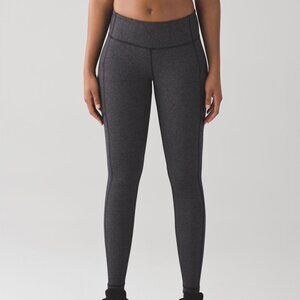 Lululemon Speed Tight Heathered Black Grey Leggings
